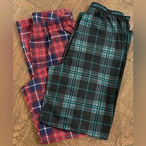 Lot of 2 Boy’s Flannel Fleece Pajama Pants Size 14/16, Small